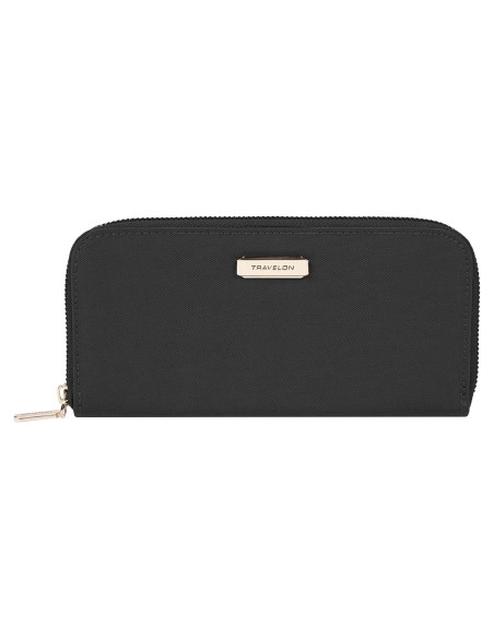Billetera Travelon con bloqueo RFID - Negro, 8x10 cm