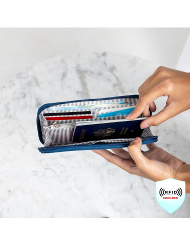Billetera Travelon con bloqueo RFID - Negro, 8x10 cm