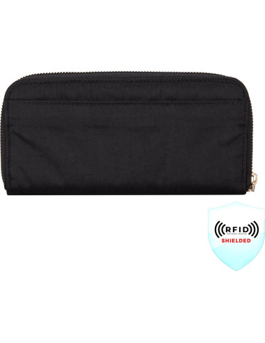 Billetera Travelon con bloqueo RFID - Negro, 8x10 cm