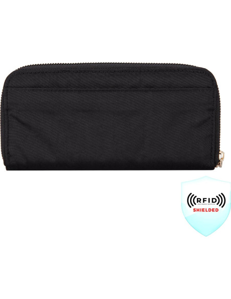 Billetera Travelon con bloqueo RFID - Negro, 8x10 cm