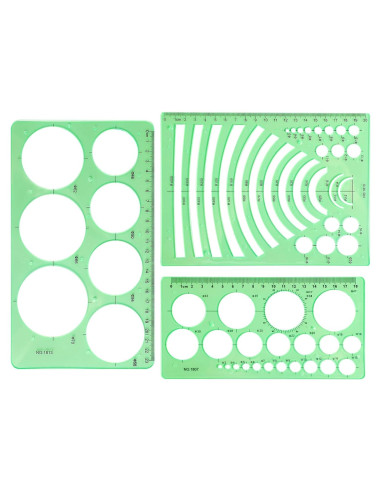 Juego de Plantillas Geométricas 3 Piezas Abeillo Verde