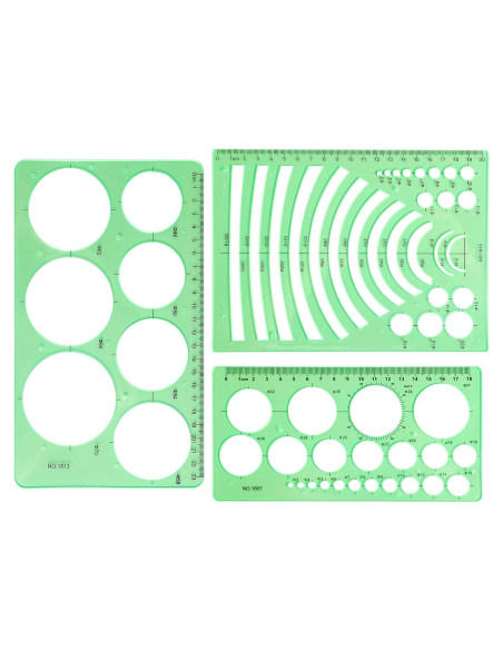 Juego de Plantillas Geométricas 3 Piezas Abeillo Verde