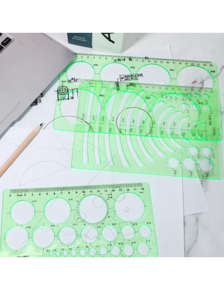 Juego de Plantillas Geométricas 3 Piezas Abeillo Verde