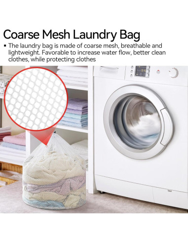 3 Bolsas de Lavado de Malla Nufiwra 30x40cm 40x50cm 50x60cm