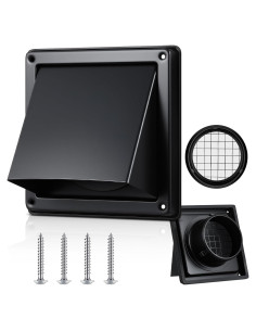 Cubierta de Ventilación para Secadora Gisafai 100 mm Negra