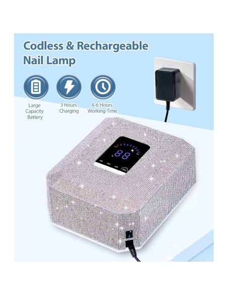 Lámpara UV para Uñas HOUSMV 60W Inalámbrica Recargable