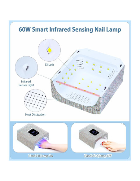 Lámpara UV para Uñas HOUSMV 60W Inalámbrica Recargable