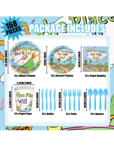 Juego de Vajilla de Fiesta Chicvizi 168 Piezas para 24 Invitados