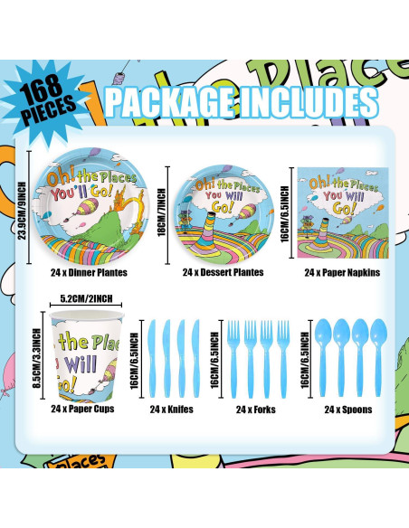 Juego de Vajilla de Fiesta Chicvizi 168 Piezas para 24 Invitados