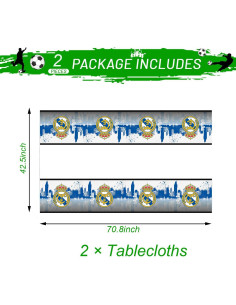 2Pack Mantel Desechable Cumpleaños Real Madrid 70x107 cm 2