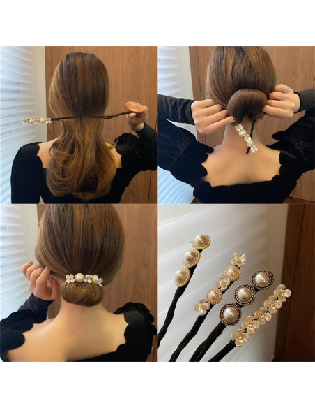 4 Piezas Hacedor de Moño de Cabello Flexible Much Hotter