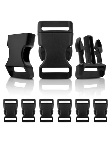 20 Hebillas de Liberación Lateral Plástico POM 1" Negro