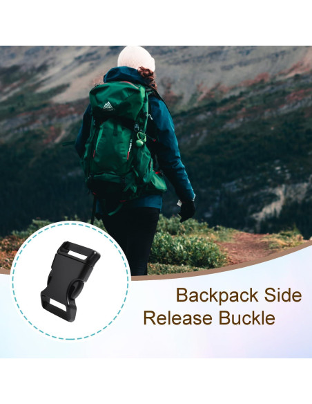 20 Hebillas de Liberación Lateral Plástico POM 1" Negro