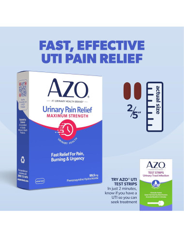 AZO Alivio del Dolor Urinario Máxima Fuerza 24 Tabletas