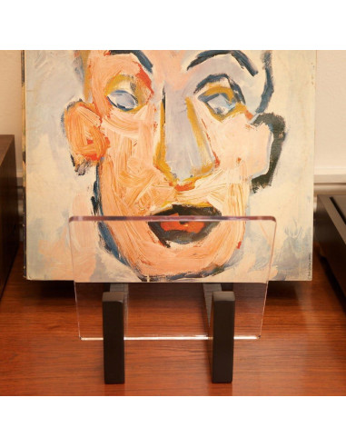 Soporte para Discos de Vinilo KAIU - Madera Sólida y Acrílico - Almacena 50 LPs