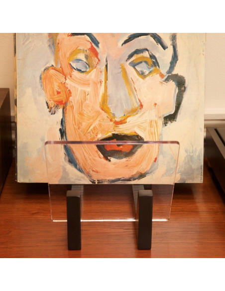 Soporte para Discos de Vinilo KAIU - Madera Sólida y Acrílico - Almacena 50 LPs