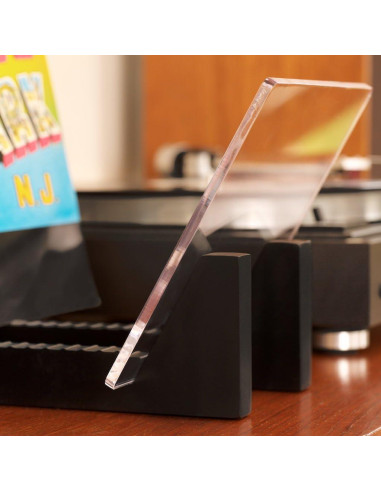 Soporte para Discos de Vinilo KAIU - Madera Sólida y Acrílico - Almacena 50 LPs