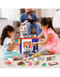 Caja Registradora de Juguete deAO con Escáner y Sonido Azul 2