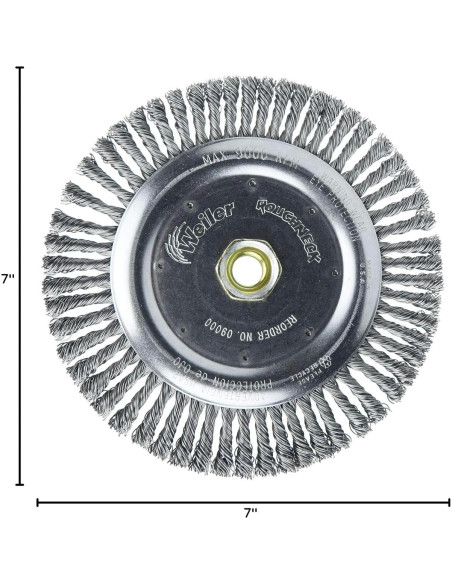 Cepillo de Limpieza de Soldadura Weiler 7" Roughneck 56 Nudos