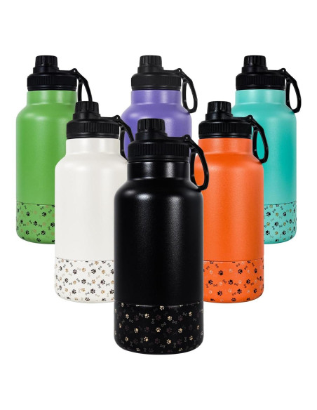 Botella de Agua Portátil para Perros AGH 0.95L Doble Pared Negro