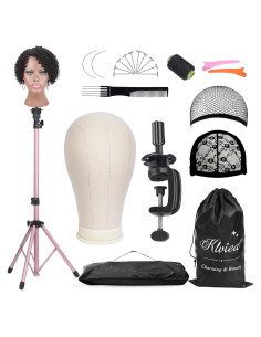 Soporte de Maniquí para Pelucas Klvied Oro Rosa con Cabeza 55.88 cm