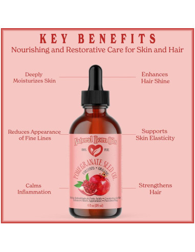 Aceite de Semilla de Granada Natural Born 60ml Orgánico Prensado en Frío