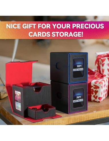 Caja de Barajas Viyohoh para MTG - 100 Cartas Dobladas, Negro y Azul