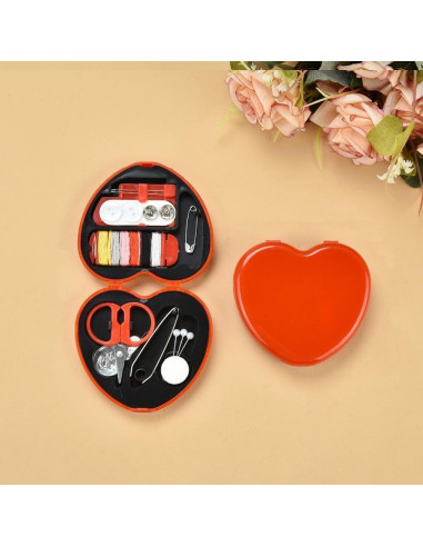 Kit de Costura Portátil Jowxsx - Mini Caja de Herramientas Roja