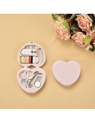 Kit de Costura Portátil Jowxsx - Mini Caja de Herramientas Roja