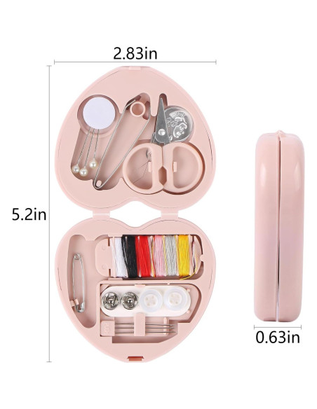 Kit de Costura Portátil Jowxsx - Mini Caja de Herramientas Roja