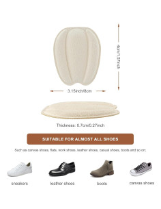Almohadillas para lengüeta de zapatos Makryn - Alivio dolor, 19.5x13.5cm 2