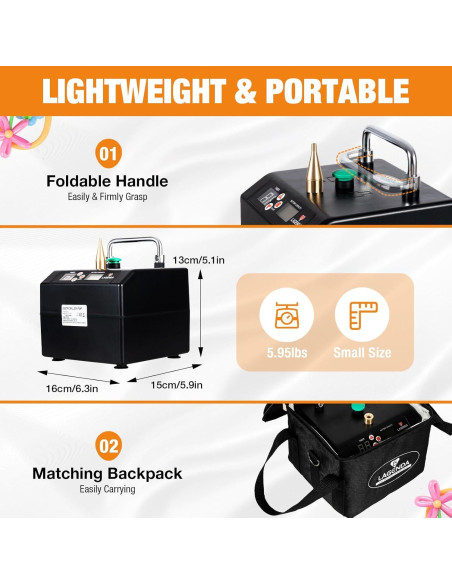 Bomba de globo eléctrica Xianikoho B231 1400W portátil