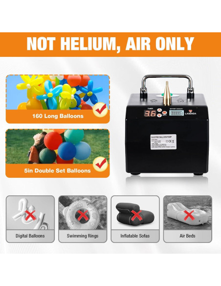 Bomba de globo eléctrica Xianikoho B231 1400W portátil