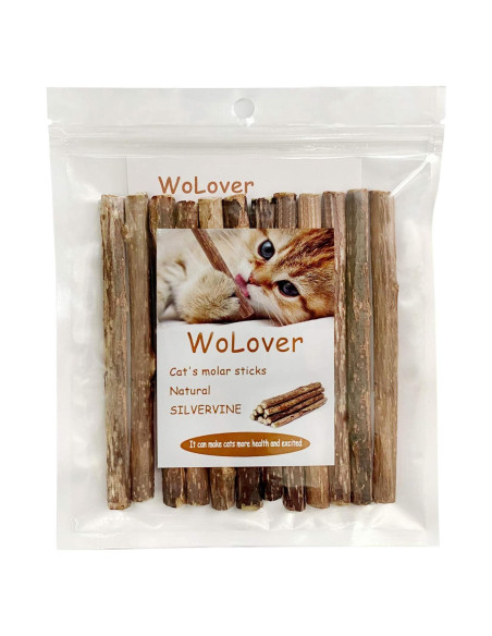 Palos de Silvervine para Gatos WoLover - 12 Unidades Naturales Palos de Silvervine para Gatos WoLover - 12 Unidades Naturales