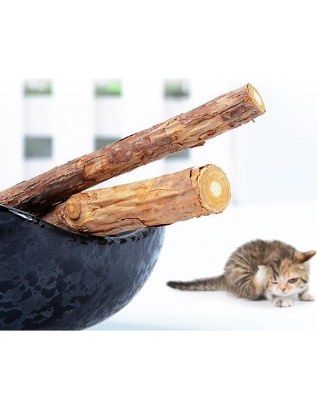 Palos de Silvervine para Gatos WoLover - 12 Unidades Naturales Palos de Silvervine para Gatos WoLover - 12 Unidades Naturales