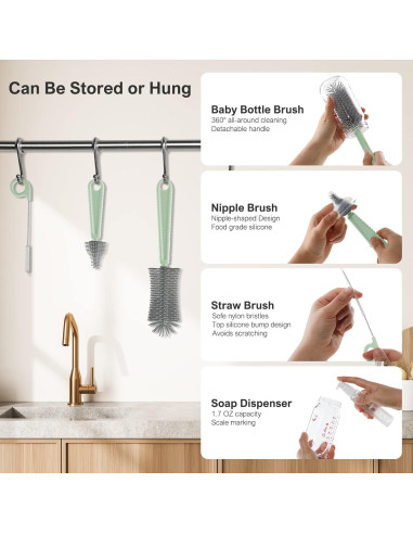 Juego de cepillos limpiadores 6 en 1 YomauiYee para bebés