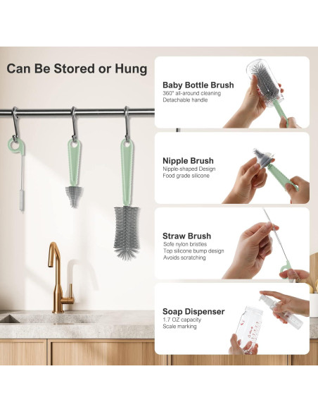 Juego de cepillos limpiadores 6 en 1 YomauiYee para bebés