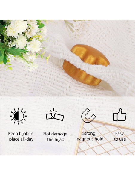 8 Alfileres Magnéticos SAVITA para Hijab y Bufandas