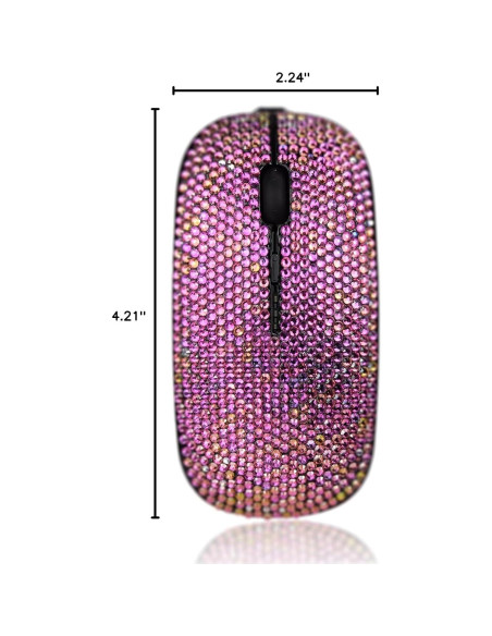 Ratón Inalámbrico Rosa Gradiente Blingbybri con Rhinestones Ratón Inalámbrico Rosa Gradiente Blingbybri con Rhinestones