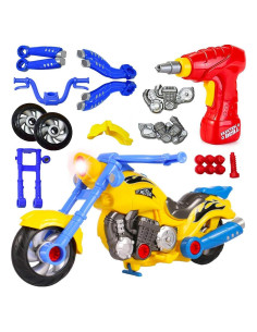 Juguete de Construcción Motocicleta Liberty Imports - 20 Piezas con Taladro Eléctrico y Sonidos