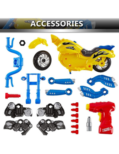 Juguete de Construcción Motocicleta Liberty Imports - 20 Piezas con Taladro Eléctrico y Sonidos
