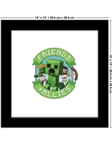 Arte de Pared Gallery Pops Minecraft: Legends - Marco Negro 30.48 cm