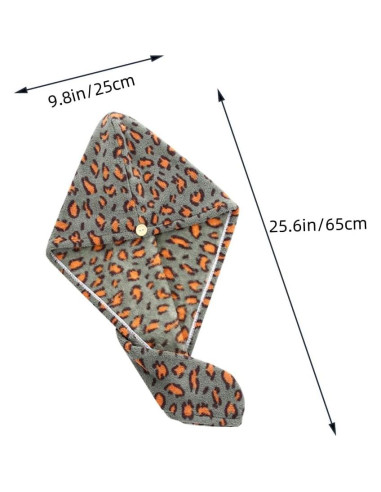 Toalla de Microfibra para Cabello wiiAiloo 3 Pcs Estampado Leopardo