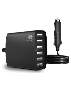 Cargador de Coche USB HUNDA 6 Puertos 50W Carga Rápida