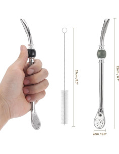 Popotes de Acero Inoxidable LayaVilla 22.1 cm - 3 Unidades 2