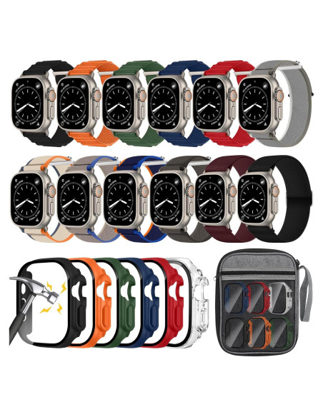 12 Correas y 6 Fundas Compatibles Apple Watch Ultra 49mm