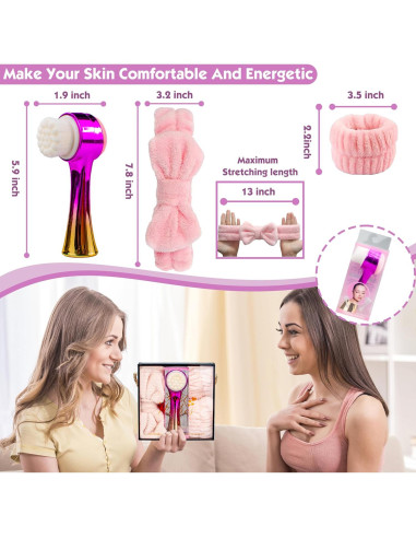 Set de Cepillos Faciales OHES 2 en 1 con Banda y Muñequera