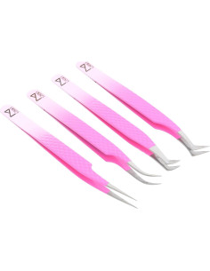 Pinzas para Extensiones de Pestañas M LASH - Acero Japonés, Juego de 4 2