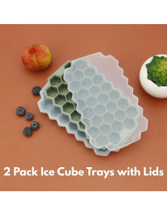 Paquete de 2 bandejas de hielo de silicona Emptycolor 37 cubos 2