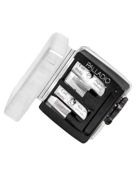 Sacapuntas Cosmético Palladio Doble Barril Acero Inoxidable